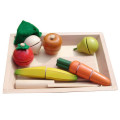 Обучающие ресурсы Pretend Play Продовольственная Деревянные Sliceable Velcro Fruits Toy